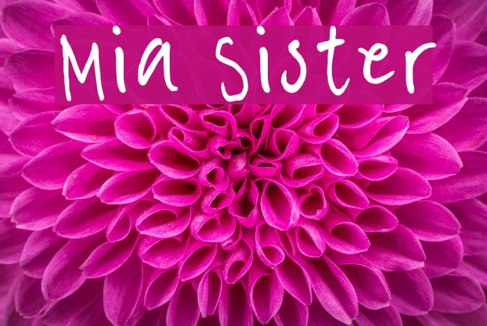 Mia Sister Font examples