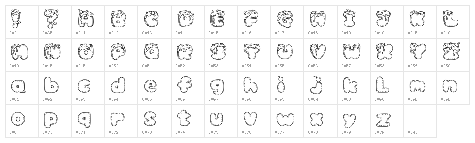 Miams Regular Character Map