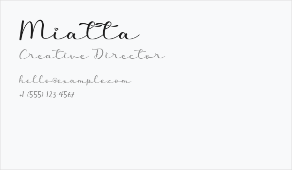 Miatta Business Card
