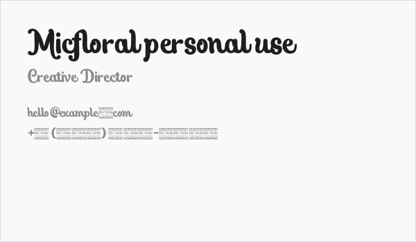 Micfloral personal use Business Card