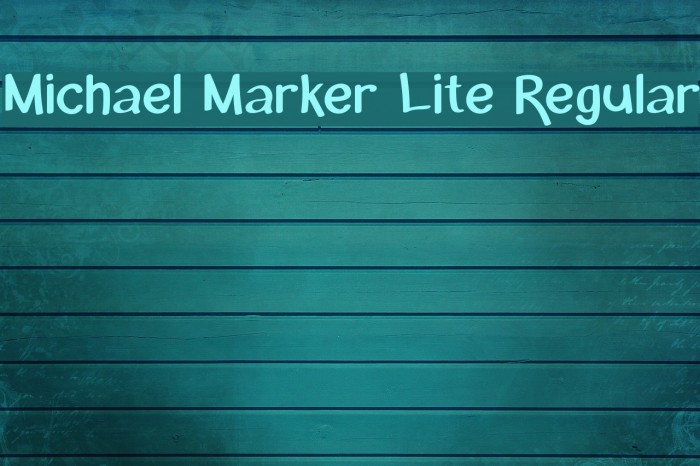 Michael Marker Lite Regular フォント examples