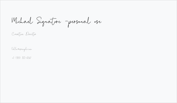 Michael Signature -personal use Business Card