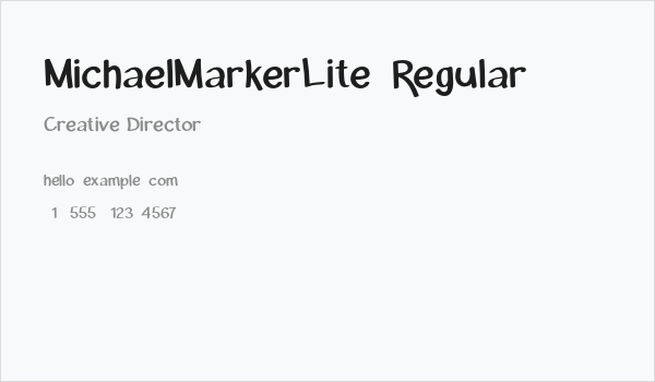 MichaelMarkerLite-Regular Business Card
