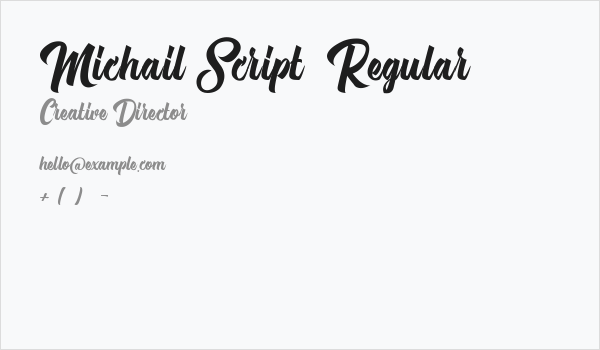 Michail Script  Regular Business Card