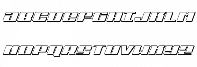 Michigan 3D Italic फ़ॉन्ट अपरकेस