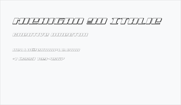 Michigan 3D Italic Business Card