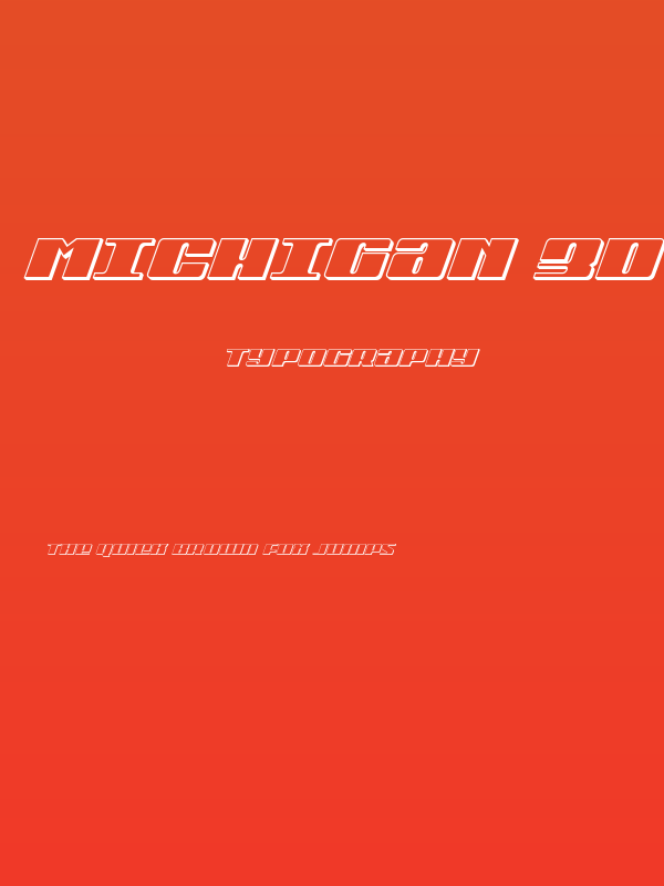 Michigan 3D Italic Poster