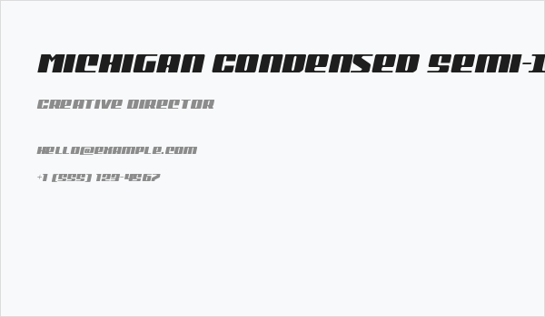 Michigan Condensed Semi-Italic Business Card