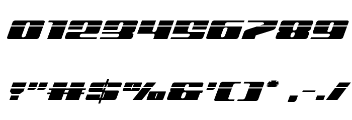 Michigan Expanded Laser Italic Font OTHER CHARS