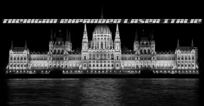 Michigan Expanded Laser Italic Font examples