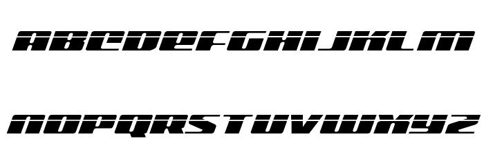 Michigan Expanded Laser Italic Font LOWERCASE