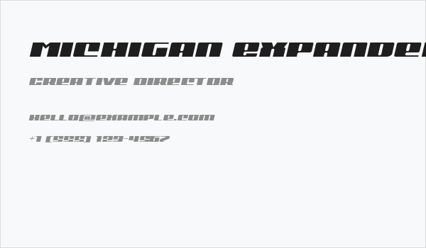 Michigan Expanded Semi-Italic Business Card