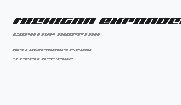 Michigan Expanded Super-Italic Business Card