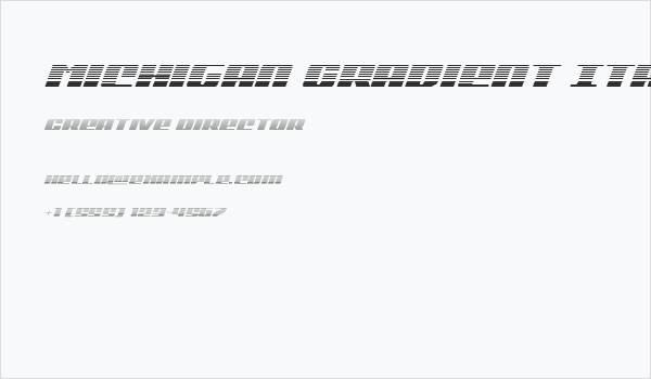 Michigan Gradient Italic Business Card