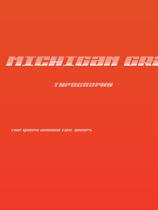 Michigan Gradient Italic Poster