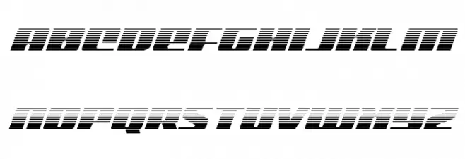 Michigan Gradient Italic Schriftart Kleinbuchstaben