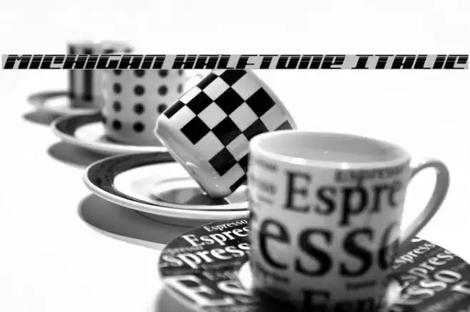 Michigan Halftone Italic Font examples