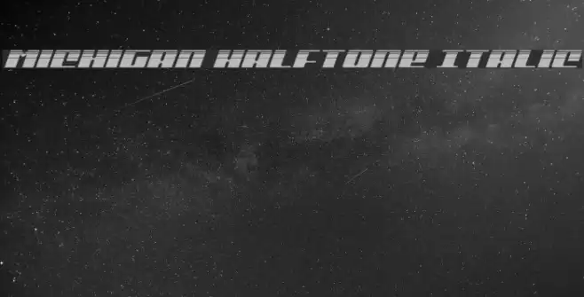 Michigan Halftone Italic Font examples