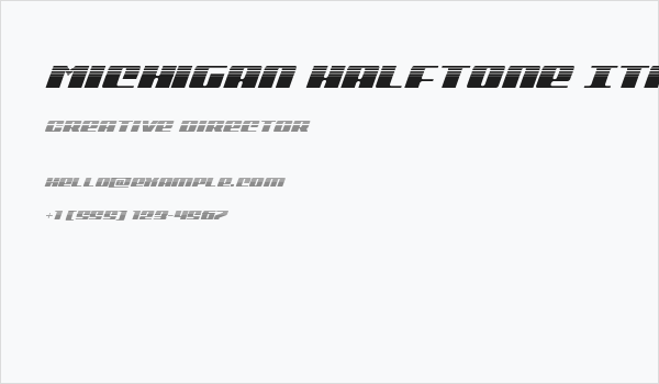 Michigan Halftone Italic Business Card