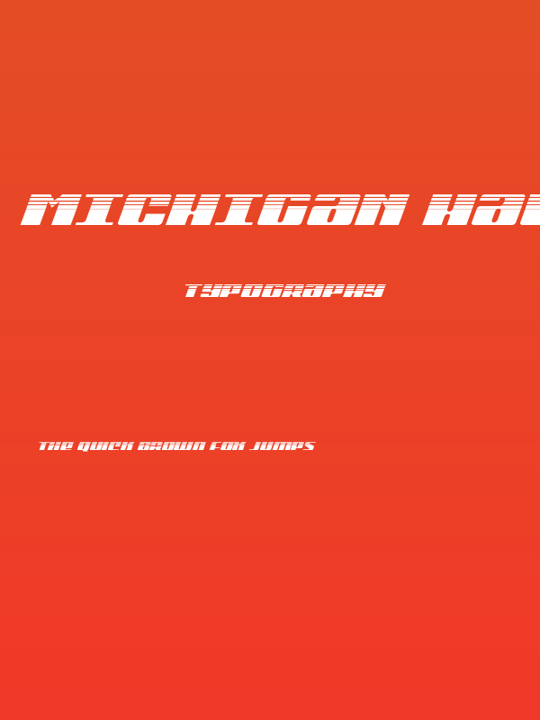 Michigan Halftone Italic Poster