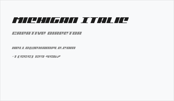 Michigan Italic Business Card