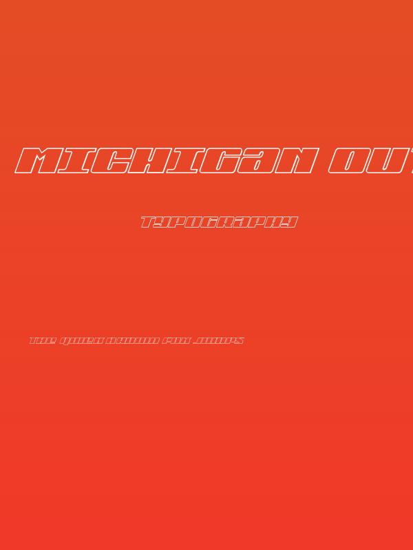 Michigan Outline Italic Poster