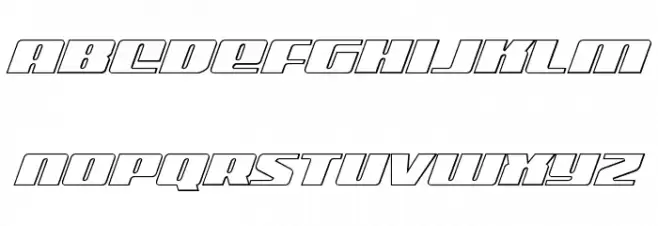 Michigan Outline Italic Caratteri MINUSCOLO