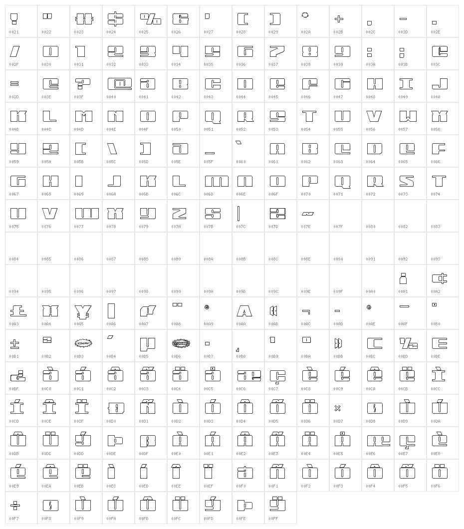 Michigan Outline Character Map