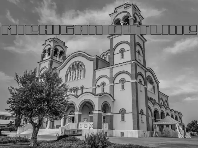 Michigan Outline Font examples