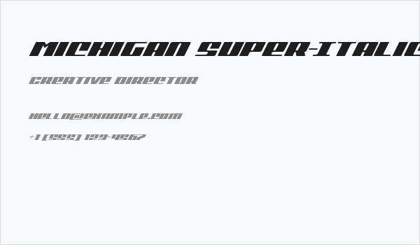 Michigan Super-Italic Business Card