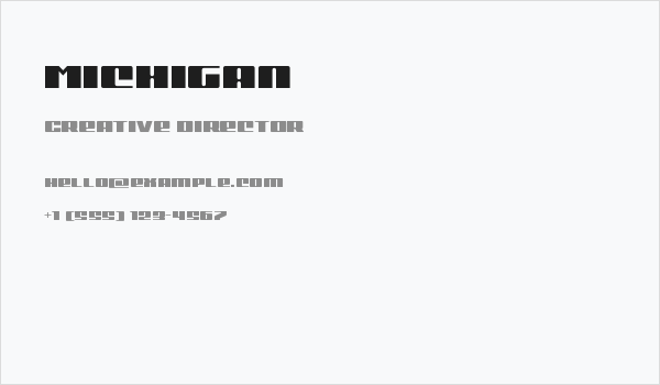 Michigan Business Card