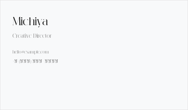 Michiya Business Card