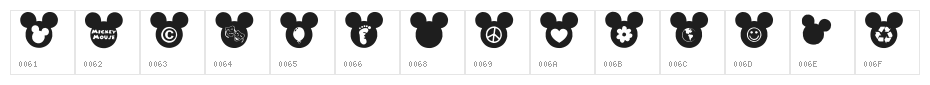 Mickey Ears Extra Character Map