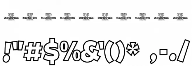 Mickey Mouse Line PERSONAL USE Regular Font OTHER CHARS