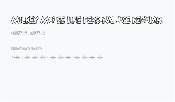 Mickey Mouse Line PERSONAL USE Regular Business Card