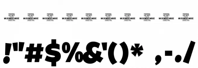 Mickey Mouse PERSONAL USE Regular Font OTHER CHARS