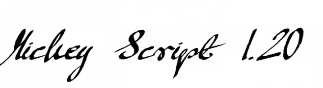 Mickey Script 1.20  नि: शुल्क फ़ॉन्ट्स डाउनलोड
