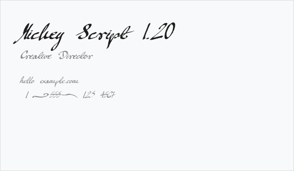Mickey Script 1.20 Business Card