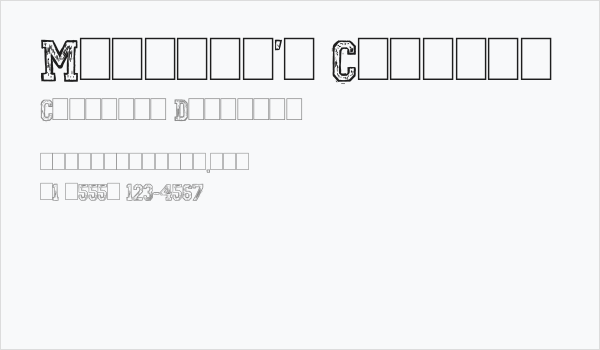 Mickey's College Business Card