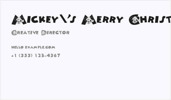Mickey's Merry Christmas Business Card