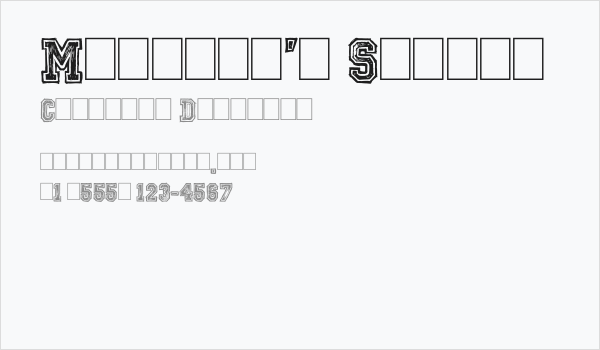 Mickey's School Business Card