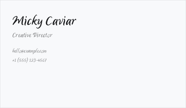 Micky Caviar Business Card