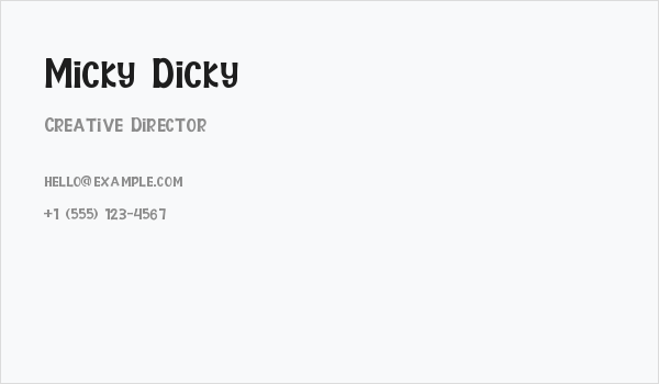 Micky Dicky Business Card