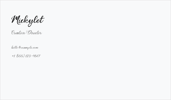 Mickylet Business Card