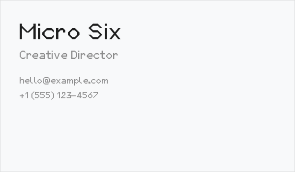 Micro Six Business Card