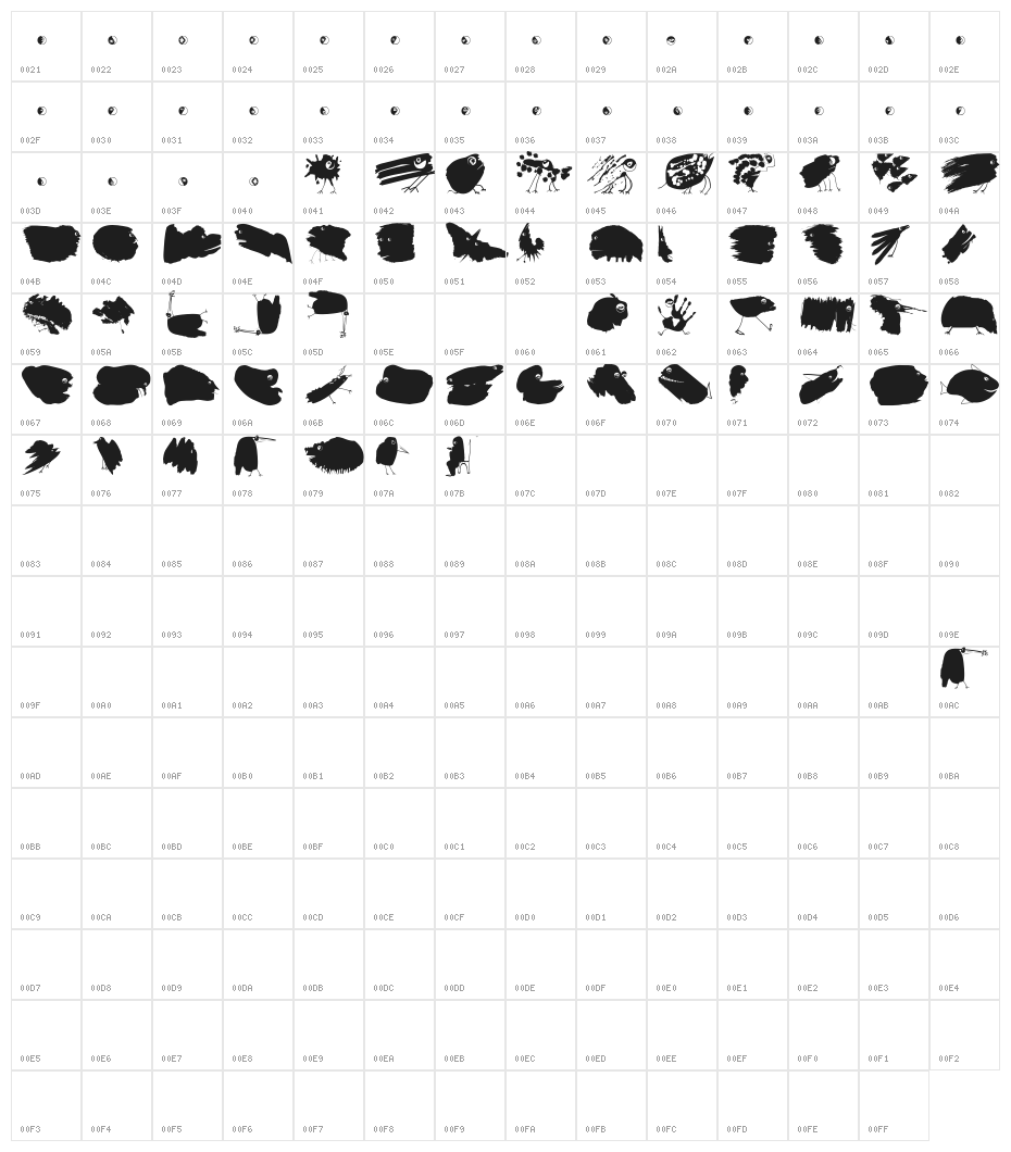 MicroBeings Character Map