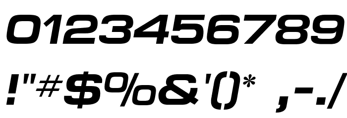 MicroExtendFLF-BoldItalic Font OTHER CHARS