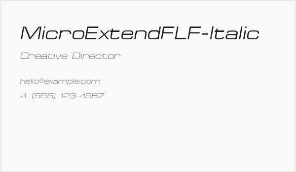 MicroExtendFLF-Italic Business Card