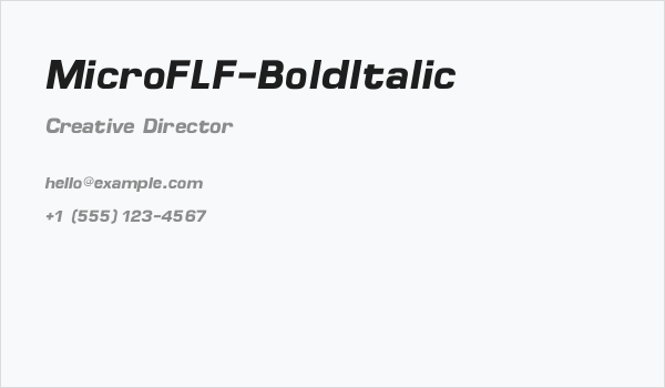 MicroFLF-BoldItalic Business Card