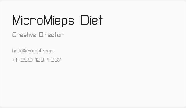 MicroMieps Diet Business Card